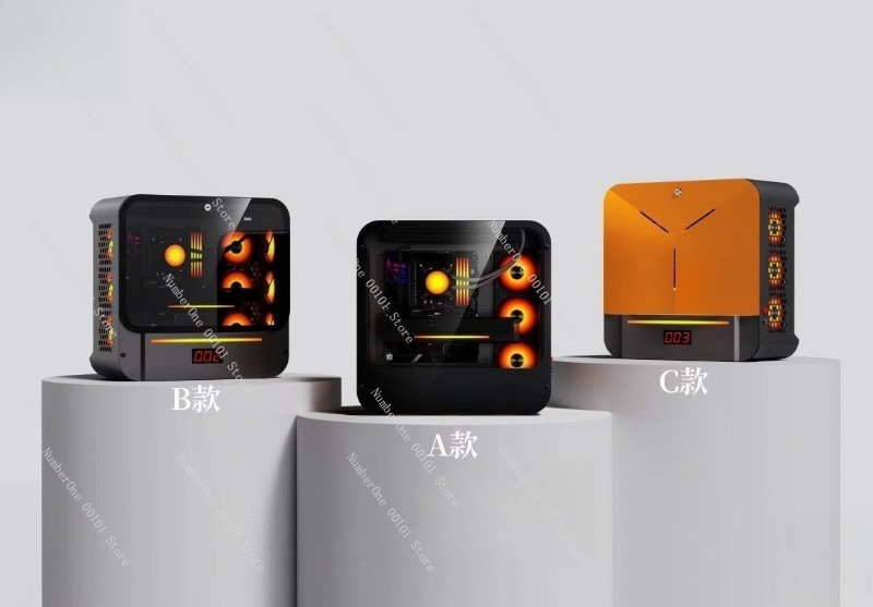 Pc Gaming Cafe - علبة كمبيوتر للألعاب مع إضاءة RGB،