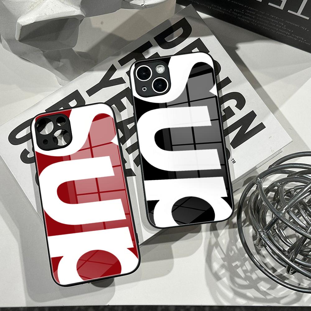 Pc Case Tempered Glass - غطاء هاتف بتصميم حروف بسيط من