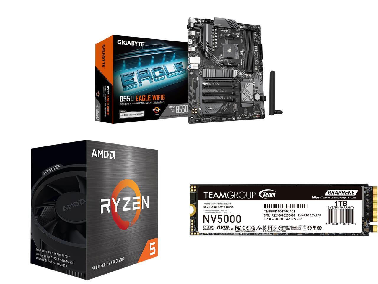 Amd Cpu Ryzen 5 - لوحة أم GIGABYTE B550 EAGLE WIFI6،