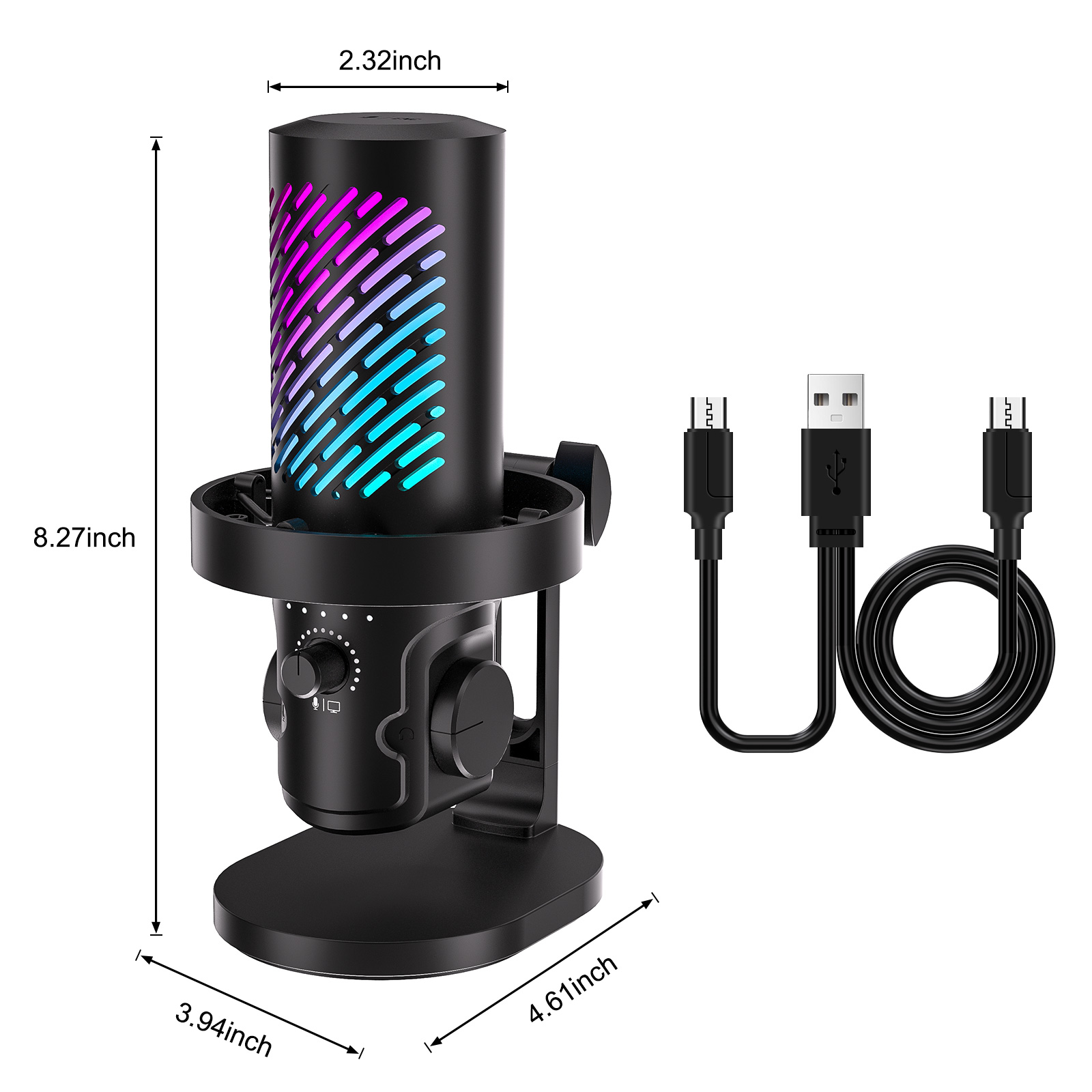 Pc Gaming Youtuber - ميكروفون Tenlamp CG1 RGB USB للبث