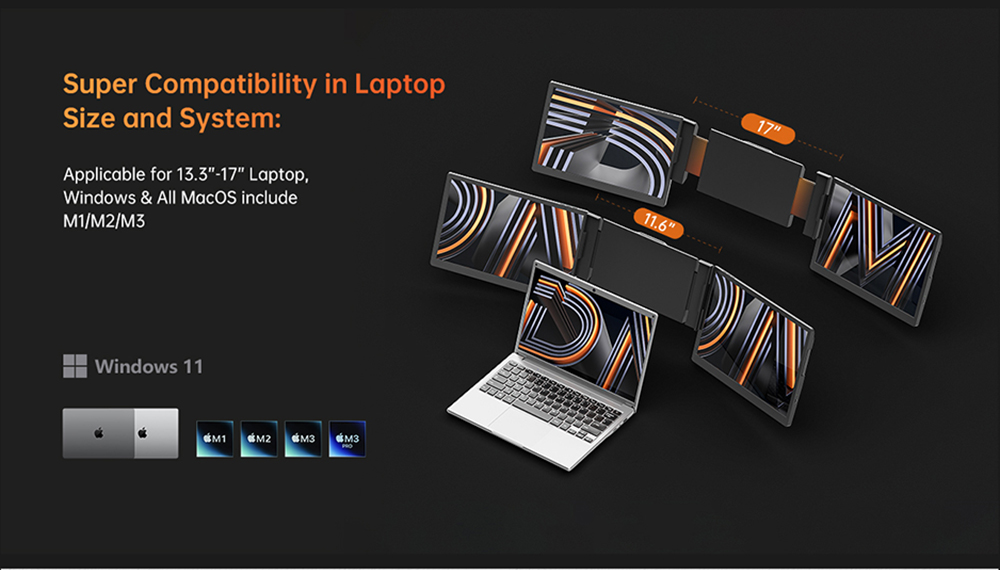 Pc Gaming Portable - شاشة كمبيوتر محمولة مزدوجة 13-14 بوصة،