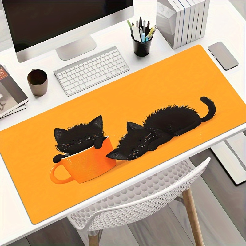 Pc Gaming Orange - لوحة ماوس للألعاب بتصميم قطين نائمين