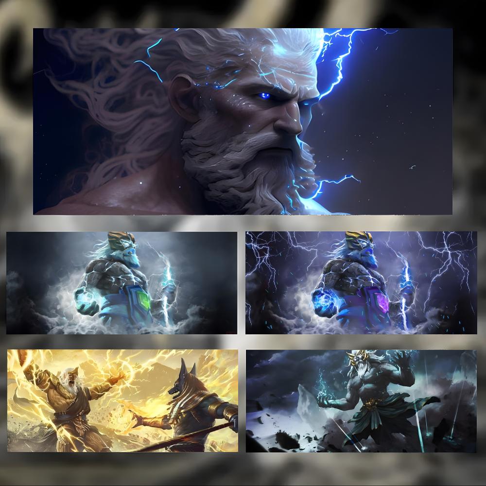 Pc Gaming Zeus - لوحة ماوس كبيرة وسميكة بتصميم أسطوري
