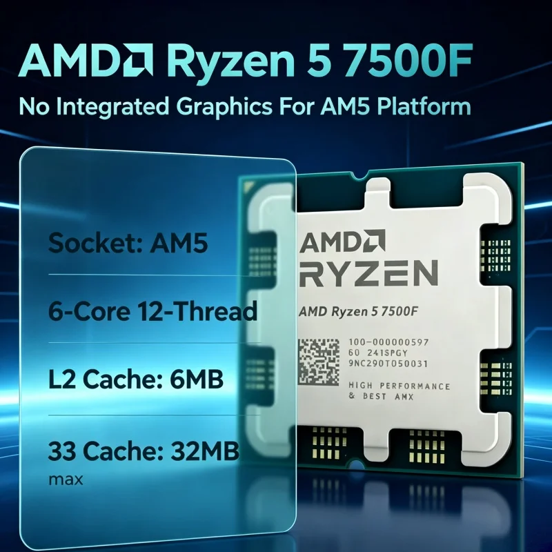 Pc Gaming Cpu - معالج AMD Ryzen 5 7500F للكمبيوتر