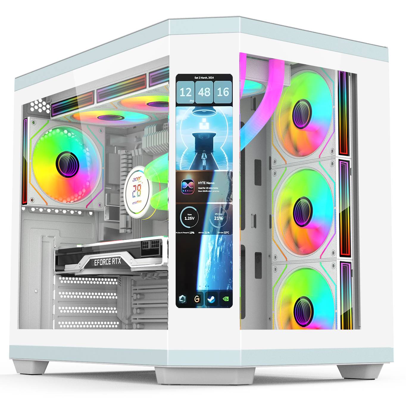 Pc Gaming White - علب كمبيوتر للألعاب بحجم Full Tower