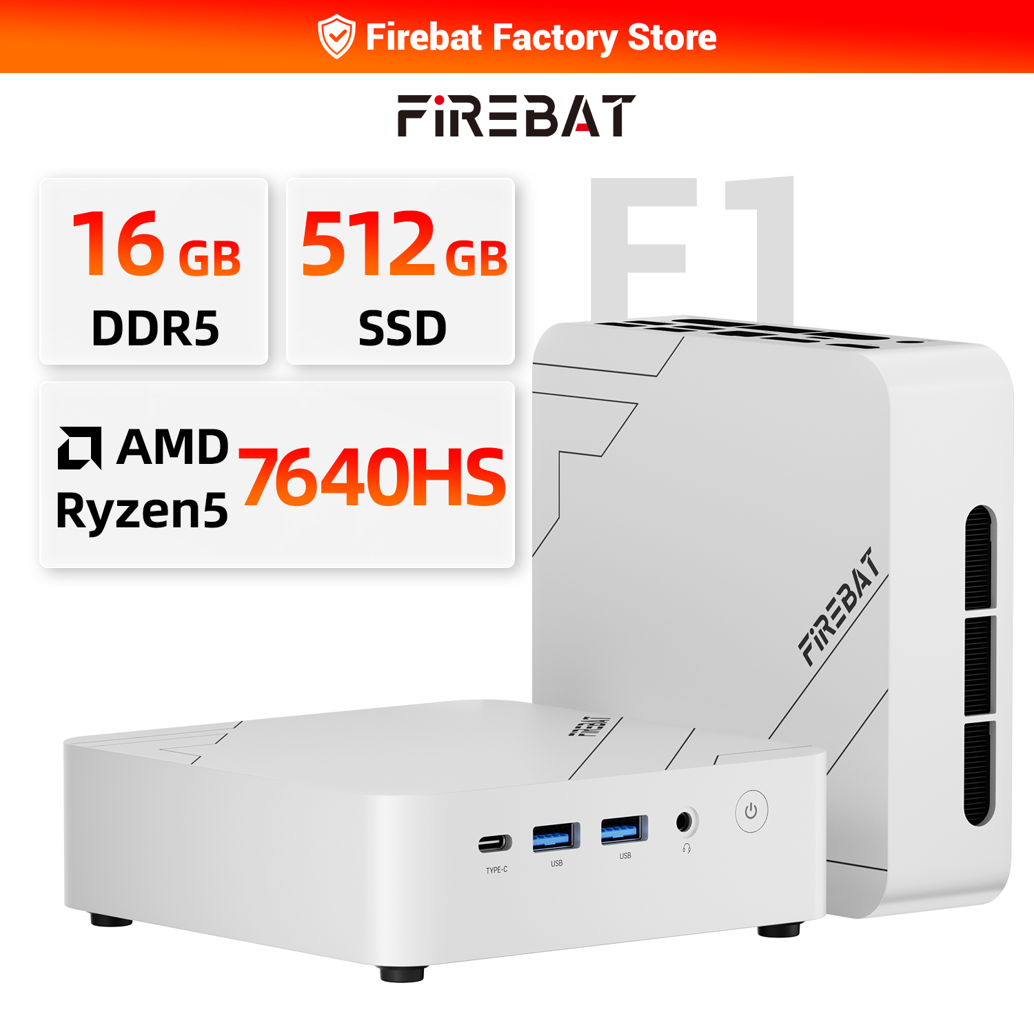 FIREBAT F1 كمبيوتر صغير AMD Ry - مراجعة Pc Gaming White وسعره