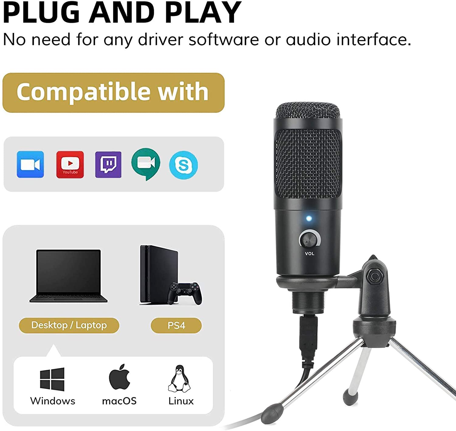 ميكروفون تسجيل بمكثف USB مع حا - مراجعة Pc Gaming Youtuber وسعره