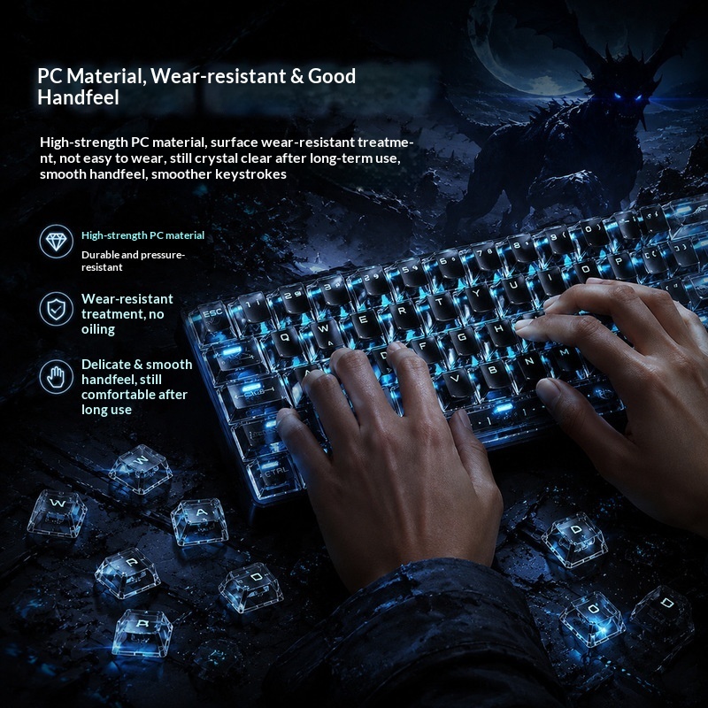 أغطية مفاتيح شفافة بإضاءة خلفي - مراجعة Pc Gaming White وسعره
