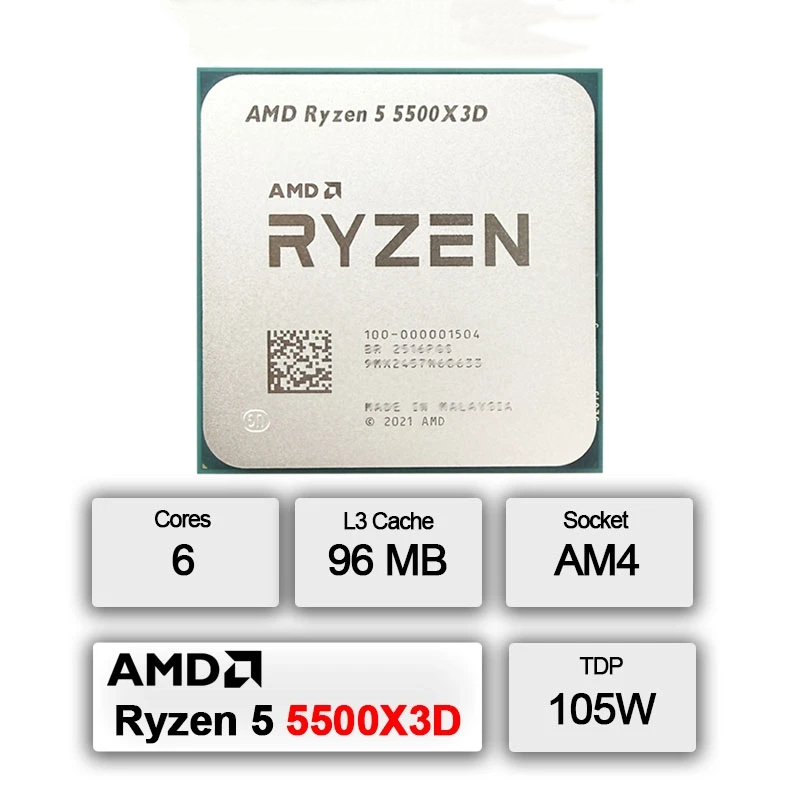 معالج AMD Ryzen 5 5500X3D AM4  - مراجعة Pc Gaming Cpu وسعره