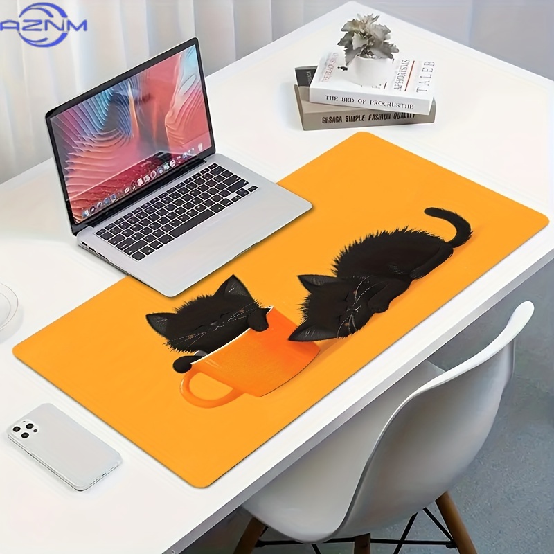 وسادة فأرة ألعاب بتصميم قطتين  - مراجعة Pc Gaming Orange وسعره