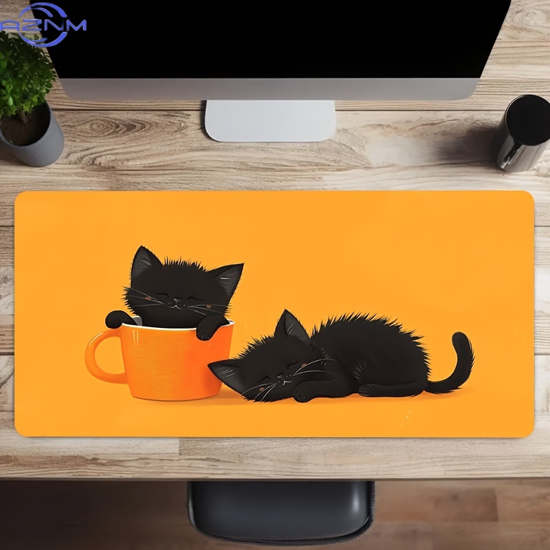 وسادة فأرة ألعاب بتصميم قطتين  - مراجعة Pc Gaming Orange وسعره