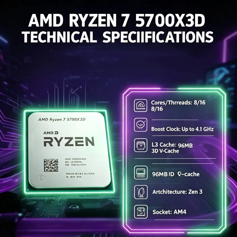 معالج AMD Ryzen 7 5700X3D لبنا - مراجعة Pc Gaming Cpu وسعره