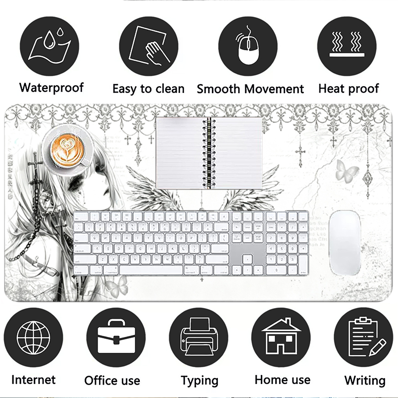 لوحة ماوس جلدية سوداء وبيضاء ب - مراجعة Pc Gaming White وسعره